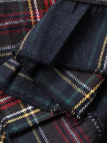 FRIFUL 女士格子吊带宽松休闲百搭叠层中长连衣裙，秋冬夏季女装 - 藏蓝色 - 查看 8