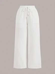 Auralis Quần dài dáng rộng dành cho nữ có túi, 2 cái/bộ màu đen và trắng - Đen và trắng - Xem 3