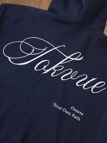 TOKVUE Men's Letter Embroidery Long Sleeve Pocket Design Casual Hoodie, Fall/Winter