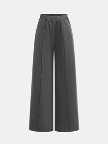 SHEIN 2件套休闲百搭校园运动图案灰色连帽衫，适合少女 - 灰色 - 查看 5