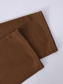 SHEIN Pantalones anchos de cintura con cordón versátil y casual para adolescentes - Marrón - Ver 7