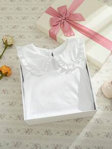 Souflis Souflis French Style Baby Girls' Elegant Long Sleeve Ruffle Collar Princess Blouse, Suitable For Vacation, Travel, Birthday Gift, Party, Spring/Autumn