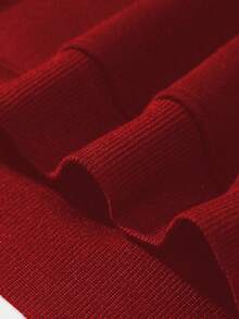 ROMWE MEN Goth Men Red Skull Print Long Sleeve Hoodie, School, For Fall Winter - Red - View 4