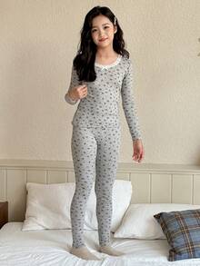 Dazy Kids Tween Girls' Casual Home Clothes, Autumn - Grey - View 7