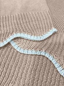 Nubod Plus Size Women Casual V-Neck Drop Shoulder Long Sleeve Pullover Sweater, Autumn/Winter