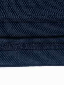 Manfinity Mode 男士长袖拉链休闲通勤Polo衫 - 藏蓝色 - 查看 4