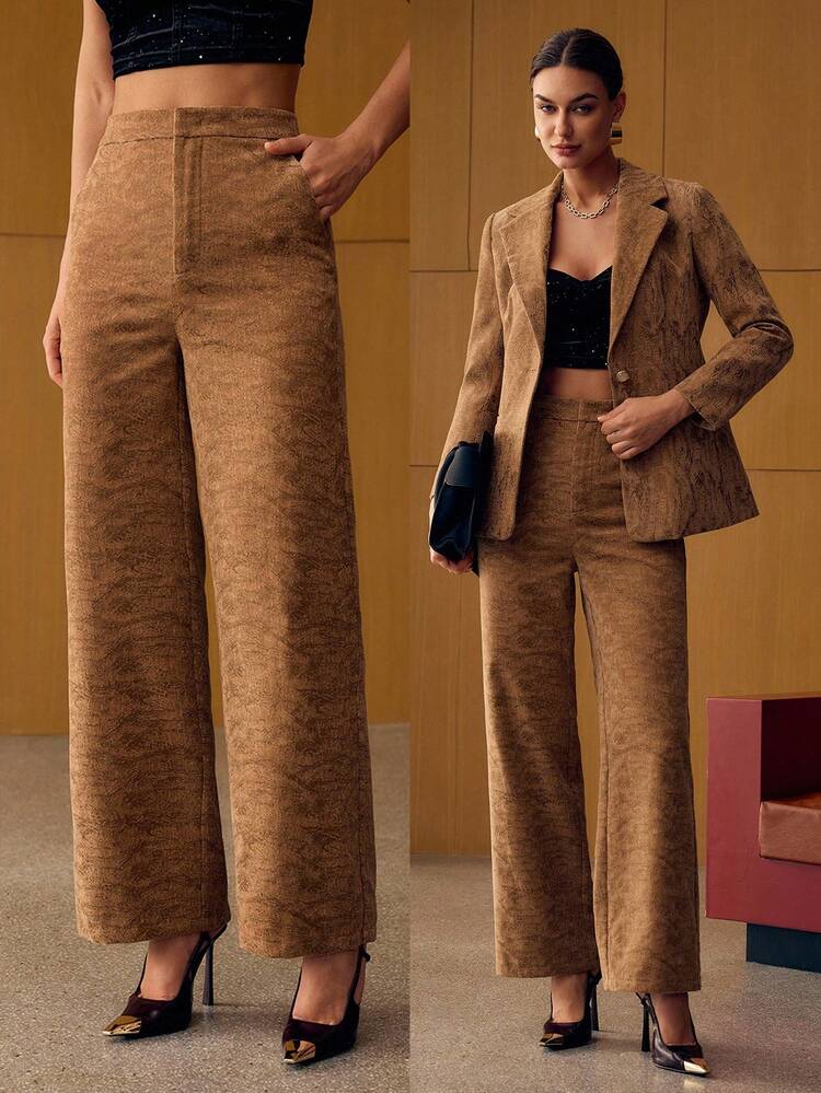JACQUARD STRAIGHT LEG PANTS