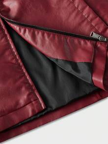 HIMLAND Men's Versatile Casual Zip-Up Stand Collar Long Sleeve Jacket, Autumn - Burgundy - View 8