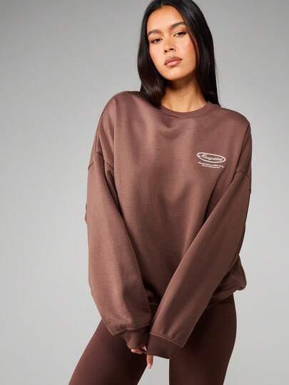 MISSGUIDED Oversized Crew Neck Sweatshirt For Casual Comfort Loungewear Fall Winter Everyday Wear