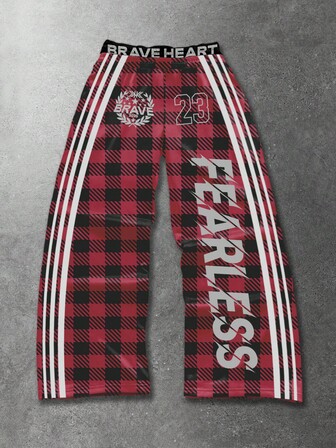 Street Life Pantalones holgados de hombre con doble cintura y estampado a cuadros