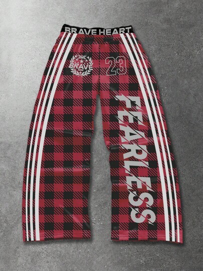 Street Life Pantaloni larghi da uomo con doppia vita in vita a quadri