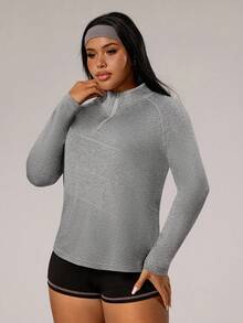 Rhythm Era Sudadera deportiva versátil y casual para mujer de talla grande - Gris - Ver 7
