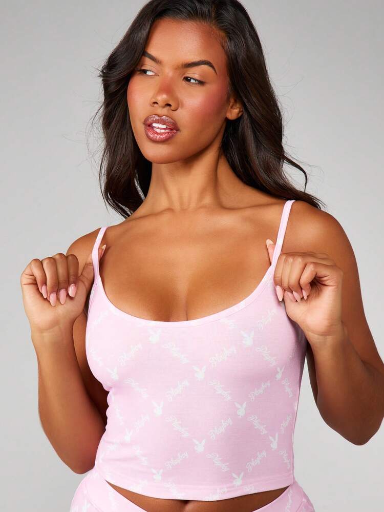 Missguided x Playboy Christmas Star Print Cami And Short Set