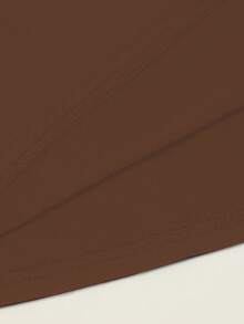 EMERY ROSE 大码印花V领T恤，夏季休闲V领T恤，女士日常款 - 咖啡棕 - 查看 3