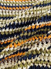 Elamini Casual Versatile Crew Neck Colorblock Striped Sweater