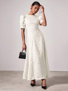 COSMINA Elegancka sukienka damska z wycięciem w talii, jesień/zima