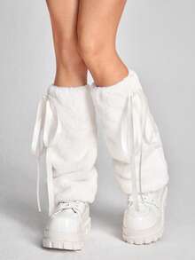 ROMWE Kawaii Quần giữ ấm chân cho nữ - trắng - Xem 3