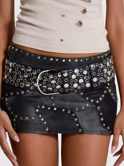 Goth 1 حزام معدني أسود مزخرف بتصميم مفرغ، مناسب لأسلوب Y2K والبادي والبانك الرجعي، يناسب الجنسين للاستخدام اليومي والسفر والحفلات والتجمعات والتسوق