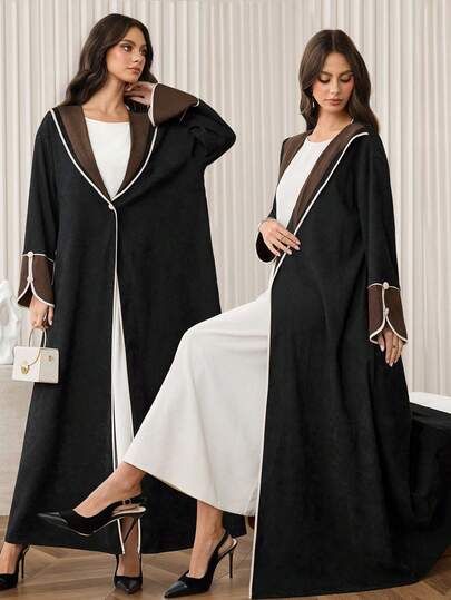 Al Najma 超大落肩撞色前开襟长袖开衫，秋冬