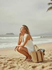 CAJUNI Damen Einfarbiges Kleid mit Umlegekragen und Fledermausärmeln, lässiger Überwurf