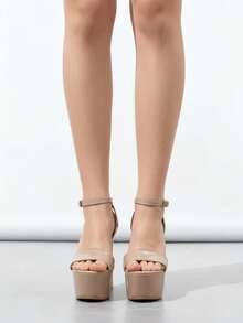 Women Heeled Sandals - 米色 - 查看 3