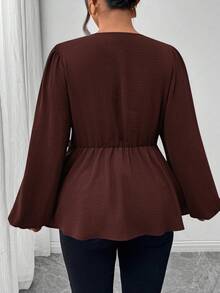 Firerie Koszula z długim rękawem i skręconym dołem w dużym rozmiarze, zielona