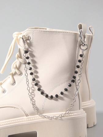 1pc Punk Gothic Multi-Layer Dark Beads Charm Boot Decor DIY, Holiday Gift