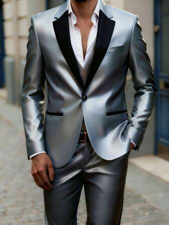 Manfinity AFTRDRK 男士商务休闲西装外套和裤子套装