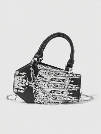 Grunge Punk Ladies' Fashion Tote Bag With Heart And Eye Graphic