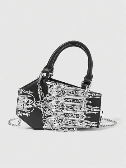 Grunge Punk Ladies' Fashion Tote Bag With Heart And Eye Graphic