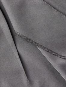 SHEIN MOD Women's Simple Commuter Notched Collar Cinched Waist Blazer And Flare Pants Suit, Women Suit Set, Grey Two Pieces Set Women,Bell Bottom In Fall/Winter - Grey - View 9