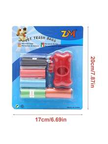 PETSIN Pet Garbage Bag Storage (Solid Color Bone Shape) And 5 Packs Disposable Feces Bag Dog Excrement Collection Bag Dispenser - Multicolor - View 9