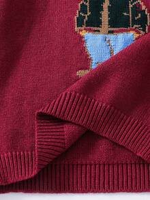 PrepCrw 男童休闲小熊图案圆领毛衣，秋冬季