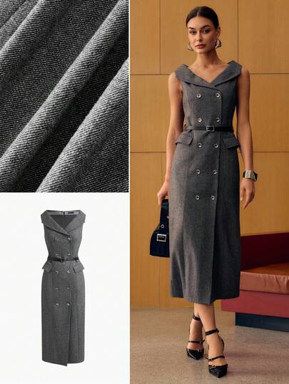 MOTF PREMIUM WOOL STRUCTURED AUTUMN/WINTER DRESS