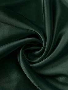 GlowEve CURVE 大码女士优雅披肩领系带纯色衬衫，春秋季 - 墨綠色 - 查看 6