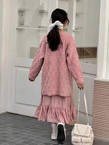 Dazy Kids 少女毛衣套装 - 粉色 - 查看 2