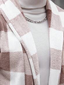 Manfinity CasualCool 男士保暖内衬休闲格子长袖外套，百搭时尚 - 黃色 - 查看 5