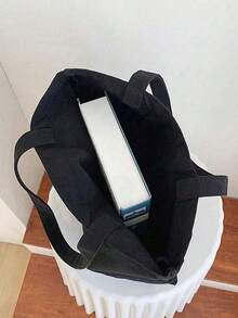 10个/5个/1个装 简约多功能帆布手提袋，购物袋，书包，圣诞礼物袋，新娘婚礼包，伴娘手提包，小型化妆包，可重复使用的可爱帆布袋，手提袋，大容量购物袋，帆布包，单肩包，斜挎包 - 彩色 - 查看 9