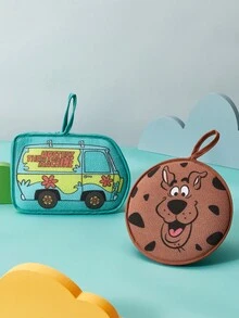 SCOOBY-DOO X SHEIN 1Pc Dog Printing/Car Shape Bath Towel Gloves, Available On Both Sides, One Side Foaming And One Side Rubbing, Strong Cleaning Power, Can Be Used By Adults And Children,Gift Ideas