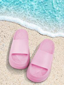 Zapatillas de casa mujer zapatillas de casa, Sandalias de plataforma,zapatillas de estar por casa mujer,fáciles de poner y quitar, material EVA, suave y cómodo, transpirable y resistente al desgaste, adecuadas para caminar a diario, ir de compras, vacaciones en la playa, piscina, uso en baños interiores. - Rosa - Ver 11