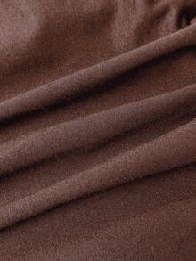 EgrlEra Áo nỉ dài tay có mũ trùm đầu màu trơn, eo nhún, gợi cảm - màu nâu - Xem 4