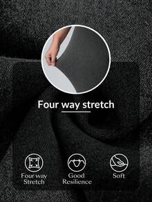 SHEIN Essnce Plus Size Women High Waisted Skinny Stretchy Knit Casual Versatile Denim Jeans - Grey - View 4