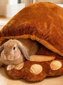 PETSIN S M L 熊掌猫窝保暖大空间水洗睡袋狗宠物床 - 棕色 - 查看 7