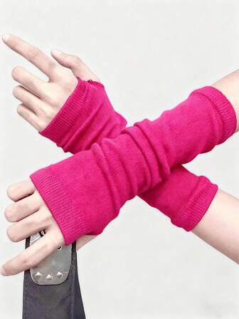 Goth 1 Pair Of Black Long Gloves Halloween Accessories Winter GlovesCold Gloves