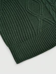 Sunspun Plus Size Solid V-Neck Casual Versatile Pullover Sweater Vest Knit Top