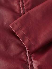 HIMLAND Men's Versatile Casual Zip-Up Stand Collar Long Sleeve Jacket, Autumn - Burgundy - View 6