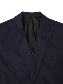 Manfinity AFTRDRK 男士纯色商务通勤西装外套，男士长款大衣，西装外套，祖特西装，男士风衣，男士礼服，适合老钱阶层、日常休闲、周末旅行、户外活动、探险旅行、轻松的工作环境或半正式场合，可作为男友/丈夫礼物、周年纪念礼物或圣诞节礼物。 - 藏蓝色 - 查看 6