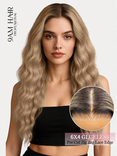 Body Wave Ombre Ash Blonde Hair With Brown Root Color Wear Go Glueless Wigs 6*4 Lace Wig 22-28 Inch 180% Density Pre-Plucked Hairline & Pre-Cut Lace Closure Wig Stylish Wig Unprocessed Human Virgin Hair Natural Looking Versatile Style Human Hair Wig Casual Everyday Romantic Getaway Travel Essential Holiday Essential Sport Festival Outdoor Halloween Déguisement  Mercredi Addams Sexy Lingerie Femme Halloween Costume Démon Hunter Cadeau Free Shipping Extension Cheveux Naturel Fast Shipped Items