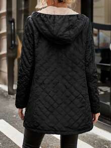 Aveloria Modichic Áo khoác dài tay có mũ trùm đầu, dài tay, màu trơn, có khóa kéo phía trước dành cho nữ, quần áo mùa đông - màu đen - Xem 2