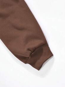 SHEIN Damen Lässig Pullover mit Buchstaben-Muster, Herbst/Winter - Braun - Übersicht 3